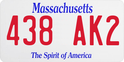 MA license plate 438AK2