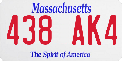 MA license plate 438AK4