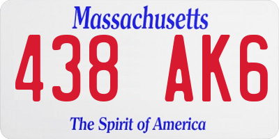 MA license plate 438AK6