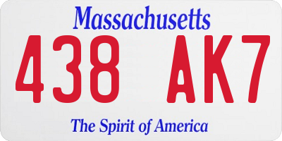 MA license plate 438AK7