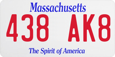 MA license plate 438AK8