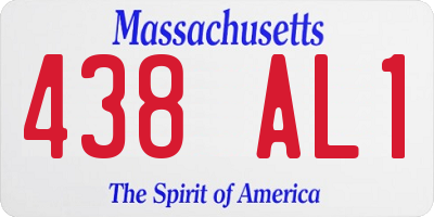MA license plate 438AL1