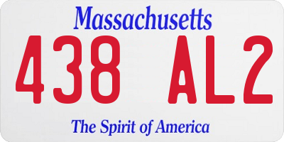 MA license plate 438AL2
