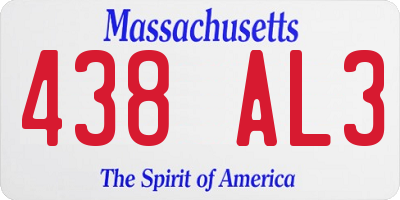 MA license plate 438AL3