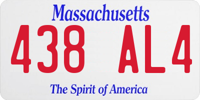 MA license plate 438AL4