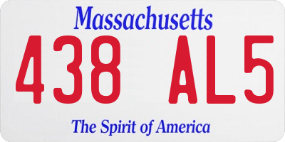 MA license plate 438AL5