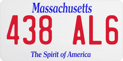 MA license plate 438AL6