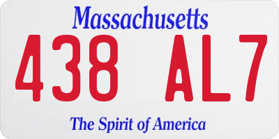 MA license plate 438AL7