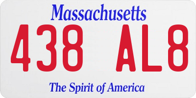 MA license plate 438AL8