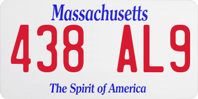 MA license plate 438AL9