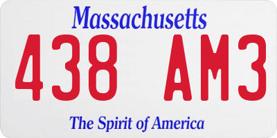 MA license plate 438AM3