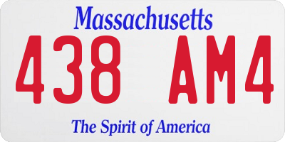 MA license plate 438AM4