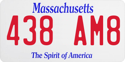 MA license plate 438AM8