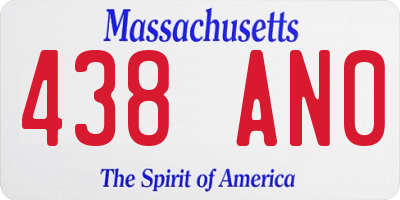 MA license plate 438AN0