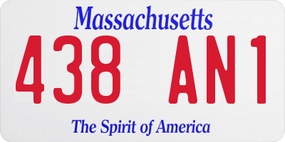 MA license plate 438AN1