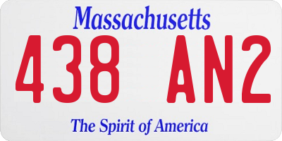 MA license plate 438AN2