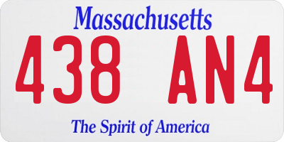MA license plate 438AN4