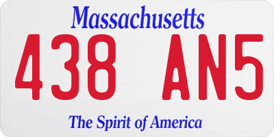 MA license plate 438AN5