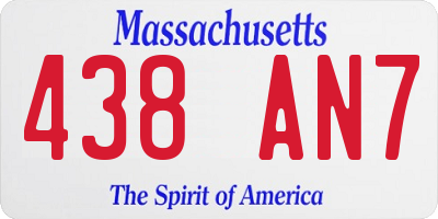 MA license plate 438AN7