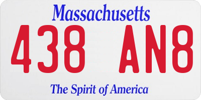 MA license plate 438AN8
