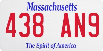 MA license plate 438AN9