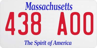 MA license plate 438AO0