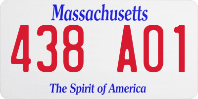 MA license plate 438AO1