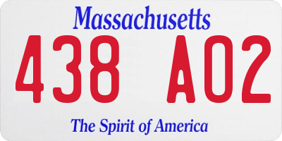 MA license plate 438AO2