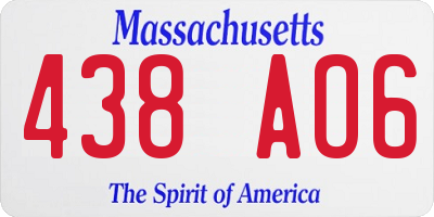 MA license plate 438AO6