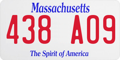 MA license plate 438AO9