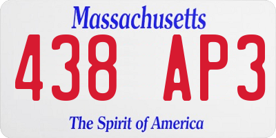 MA license plate 438AP3
