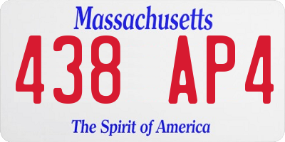 MA license plate 438AP4