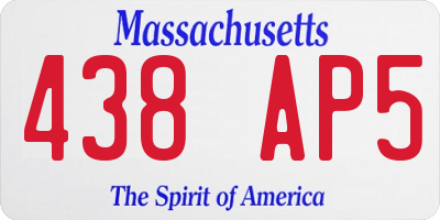 MA license plate 438AP5
