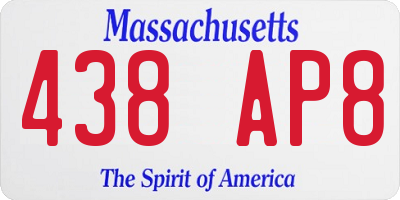 MA license plate 438AP8