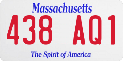 MA license plate 438AQ1