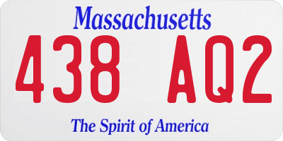 MA license plate 438AQ2