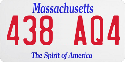 MA license plate 438AQ4