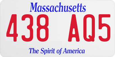 MA license plate 438AQ5