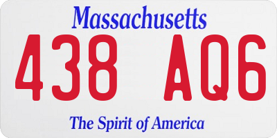 MA license plate 438AQ6