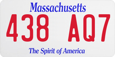 MA license plate 438AQ7