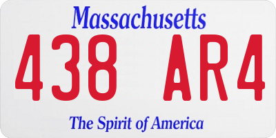 MA license plate 438AR4