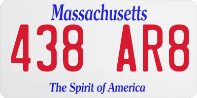 MA license plate 438AR8
