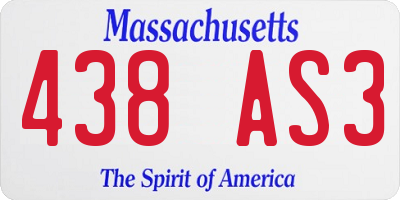 MA license plate 438AS3