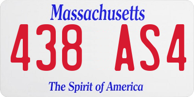 MA license plate 438AS4