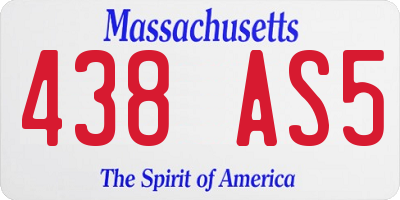 MA license plate 438AS5