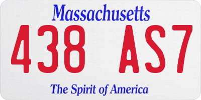 MA license plate 438AS7