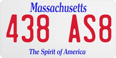 MA license plate 438AS8