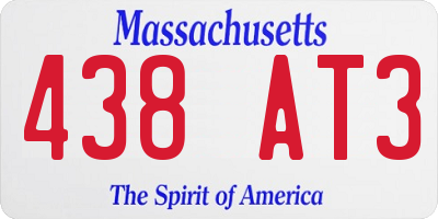 MA license plate 438AT3