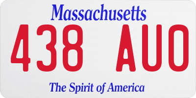 MA license plate 438AU0