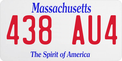 MA license plate 438AU4